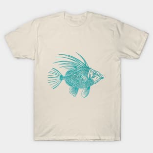Blue John Dory Linocut Fish T-Shirt